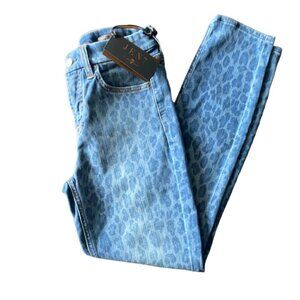 NWT 7 For All Mankind Jen7 Leopard Ankle Skinny Jeans 4